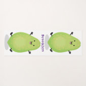 かわいいかわいいパパイヤ前足の漫画イラストレーション ヨガマット (裏面(横))