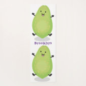 かわいいかわいいパパイヤ前足の漫画イラストレーション ヨガマット (裏面)