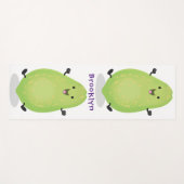 かわいいかわいいパパイヤ前足の漫画イラストレーション ヨガマット (正面(横))