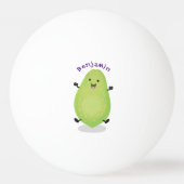 かわいいかわいいパパイヤ前足の漫画イラストレーション 卓球ボール (裏面)