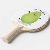 かわいいかわいいパパイヤ前足の漫画イラストレーション 卓球ラケット (正面アングル)