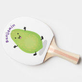 かわいいかわいいパパイヤ前足の漫画イラストレーション 卓球ラケット (横)