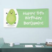 かわいいかわいいパパイヤ前足の漫画イラストレーション 横断幕 (トレードショー)