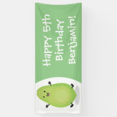 かわいいかわいいパパイヤ前足の漫画イラストレーション 横断幕 (縦)