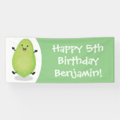 かわいいかわいいパパイヤ前足の漫画イラストレーション 横断幕 (横)