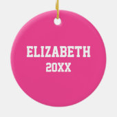 かわいいかわいいパーソナライズされた女子バレーボール セラミックオーナメント (裏面)