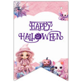 かわいいかわいいピンクのハロウィーン バンティングフラッグ (第1の旗)