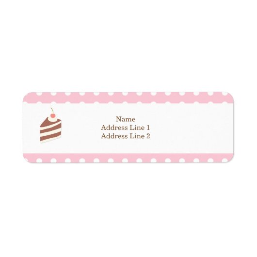 かわいいかわいいピンクケーキベーカリー差出人住所ラベル ラベル (正面)