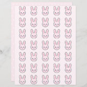 かわいいかわいいピンクバニー水玉模様スクラップブック紙 (正面/裏面)