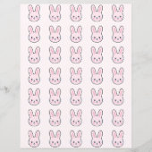 かわいいかわいいピンクバニー水玉模様スクラップブック紙 (正面)