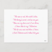 かわいいかわいいピンクパステルハートバレンタインデー シーズンポストカード (裏面)