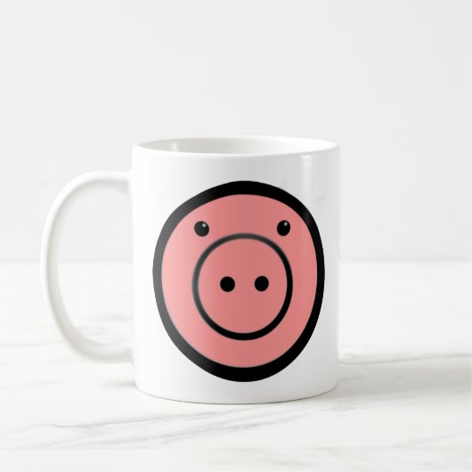 かわいいかわいいピンクピギーピッグベクトルアート コーヒーマグカップ (左)