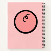 かわいいかわいいピンクピギーピッグベクトルアート ノートブック (裏面)