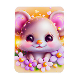 かわいいかわいいピンクマウス マグネット