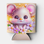 かわいいかわいいピンクマウス 缶クーラー (正面)