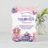 かわいいかわいいピンク誕生日 招待状 (スタンド正面)