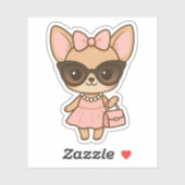 かわいいかわいいファッショニスタチワホアドッグキスカット シール (シート)