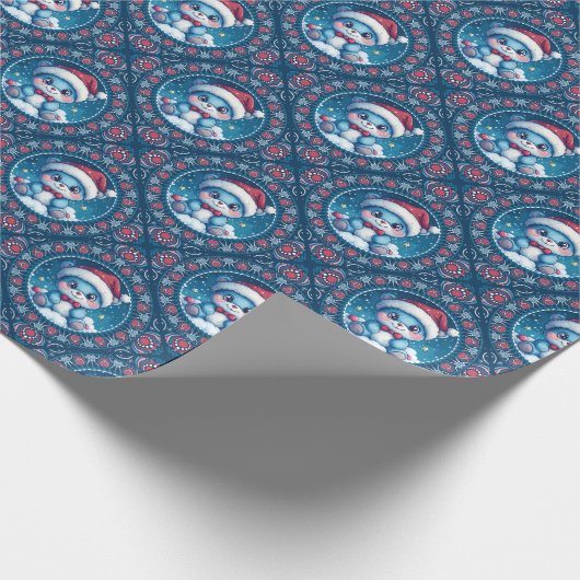 かわいいかわいいフェスティバルベアーマンダラジオダイヤモンドタイル ラッピングペーパー (角)