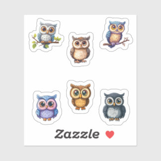 かわいいかわいいフクロステッカー シール