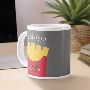 かわいいかわいいフフランスのライズと名前をカスタムする ジャンボコーヒーマグカップ