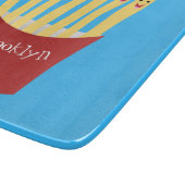 かわいいかわいいフライドファストフード漫画イラストレーション カッティングボード (角)