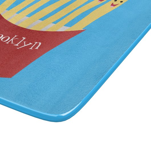 かわいいかわいいフライドファストフード漫画イラストレーション カッティングボード (角)