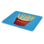 かわいいかわいいフライドファストフード漫画イラストレーション カッティングボード (角)