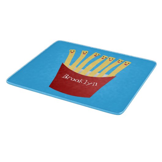 かわいいかわいいフライドファストフード漫画イラストレーション カッティングボード (角)