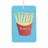 かわいいかわいいフライドファストフード漫画イラストレーション カーエアーフレッシュナー (正面)