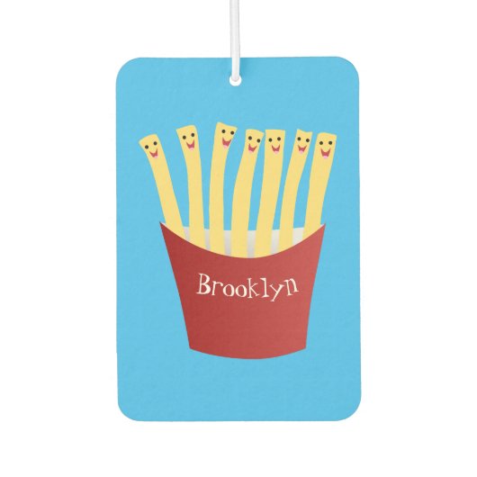 かわいいかわいいフライドファストフード漫画イラストレーション カーエアーフレッシュナー (正面)