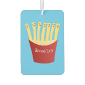 かわいいかわいいフライドファストフード漫画イラストレーション カーエアーフレッシュナー (裏面)