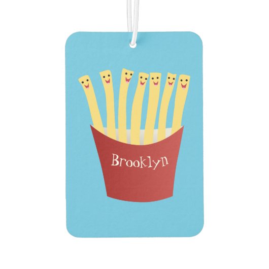 かわいいかわいいフライドファストフード漫画イラストレーション カーエアーフレッシュナー (裏面)