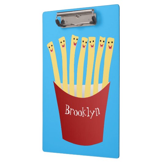 かわいいかわいいフライドファストフード漫画イラストレーション クリップボード (左)