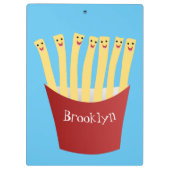 かわいいかわいいフライドファストフード漫画イラストレーション クリップボード (裏面)