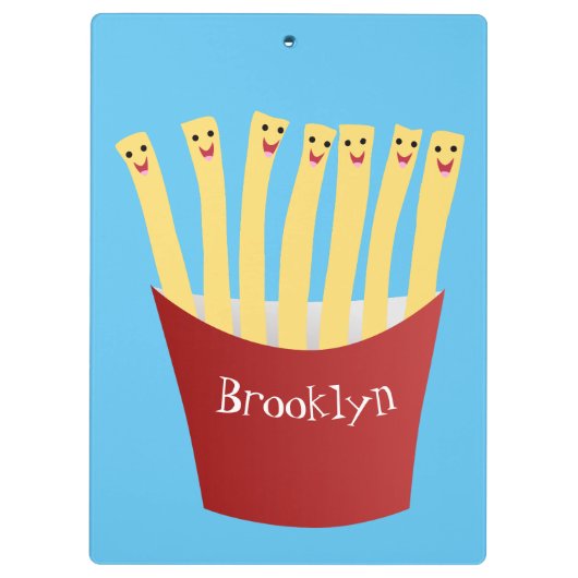 かわいいかわいいフライドファストフード漫画イラストレーション クリップボード (裏面)