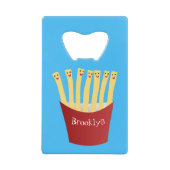 かわいいかわいいフライドファストフード漫画イラストレーション クレジットカード栓抜き (正面)