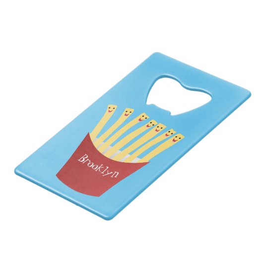 かわいいかわいいフライドファストフード漫画イラストレーション クレジットカード栓抜き (裏面アングル)