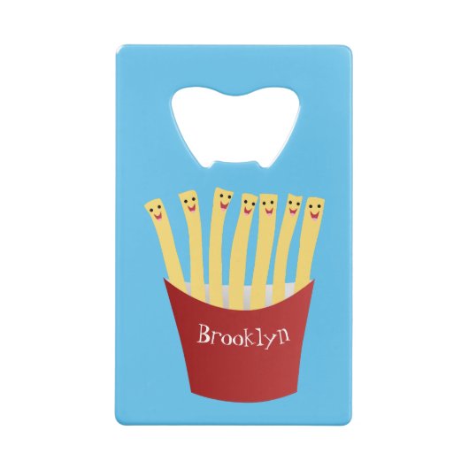 かわいいかわいいフライドファストフード漫画イラストレーション クレジットカード栓抜き (裏面)