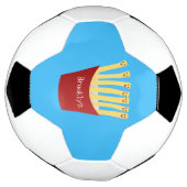 かわいいかわいいフライドファストフード漫画イラストレーション サッカーボール (回転)