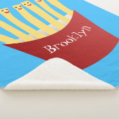 かわいいかわいいフライドファストフード漫画イラストレーション シェルパブランケット (3/4)