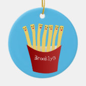 かわいいかわいいフライドファストフード漫画イラストレーション セラミックオーナメント (正面)