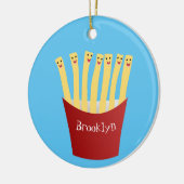 かわいいかわいいフライドファストフード漫画イラストレーション セラミックオーナメント (左)