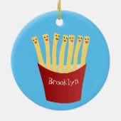 かわいいかわいいフライドファストフード漫画イラストレーション セラミックオーナメント (裏面)