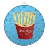 かわいいかわいいフライドファストフード漫画イラストレーション ダーツボード (正面)