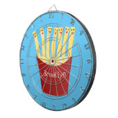 かわいいかわいいフライドファストフード漫画イラストレーション ダーツボード (正面右)