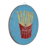 かわいいかわいいフライドファストフード漫画イラストレーション ダーツボード (正面左)