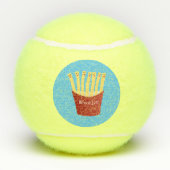 かわいいかわいいフライドファストフード漫画イラストレーション テニスボール (裏面)