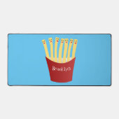 かわいいかわいいフライドファストフード漫画イラストレーション デスクマット (正面)