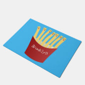 かわいいかわいいフライドファストフード漫画イラストレーション ドアマット (アングル)