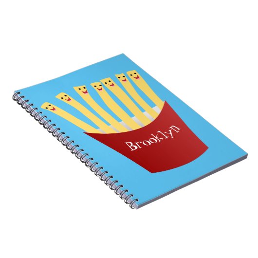 かわいいかわいいフライドファストフード漫画イラストレーション ノートブック (右側)